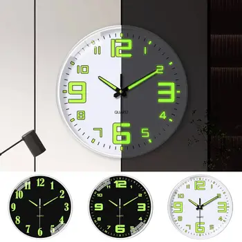 12-дюймовые настенные часы Светятся в темноте С большим циферблатом, работающие на батарейках, 30-сантиметровые настенные Светящиеся бесшумные цифровые часы для домашнего декора