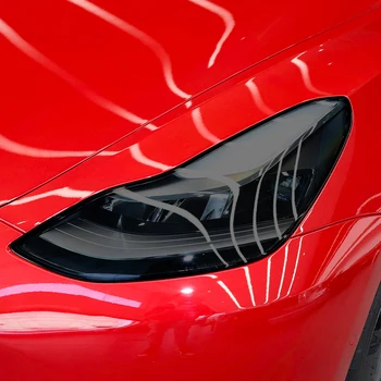 2 предмета для Tesla Model 3 X Y S, оттенок автомобильных фар, дымчато-черная защитная пленка, Прозрачная наклейка из ТПУ, аксессуары
