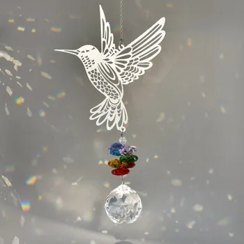 2023 Новая Радужная птица Колибри, Маленькие Ветряные колокольчики, Висящие на окне, Креативная Подвеска, Украшения для сада, Подарки