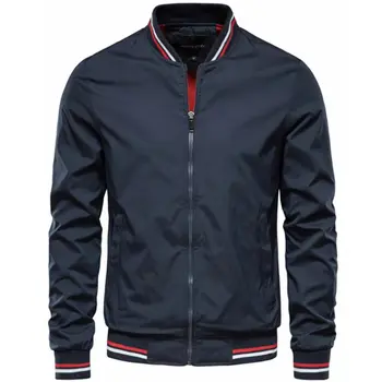 2023 Однотонная куртка-бомбер, мужские повседневные приталенные бейсбольные мужские куртки, новые осенние модные куртки высокого качества для мужчин