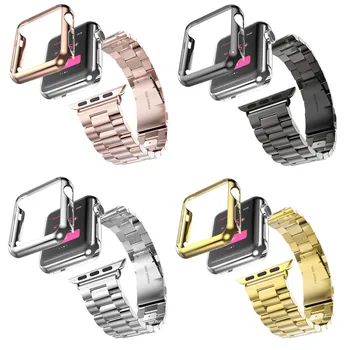 5 цветов ремешок из нержавеющей стали 316L для Apple Watch Band Позолоченный чехол для браслета iWatch Series 2 1st 2nd 38 мм 42 мм