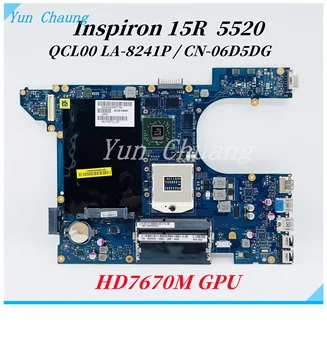 CN-06D5DG 6D5DG Материнская Плата Для dell Inspiron 15R 5520 7520 Материнская Плата Ноутбука QCL00 LA-8241P С HD 7670M GPU HM77 100% Работает