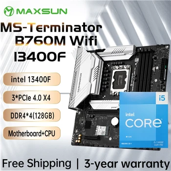 MAXSUN B760M D4 WIFI с процессором i5 13400F [без кулера] Комплект материнской платы Компьютерные Компоненты Поддерживают Intel 13/12 Core LGA1700