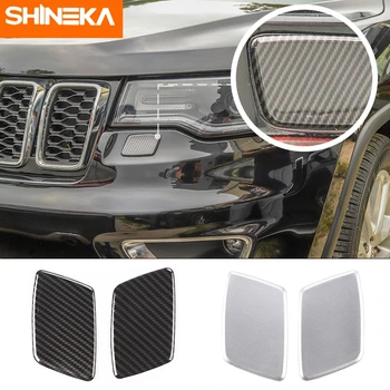 SHINEKA, 2 предмета, ABS, Украшение для очистки внешней фары автомобиля, Наклейки для отделки, Аксессуары для Jeep Grand Cherokee 2011-2020 гг.