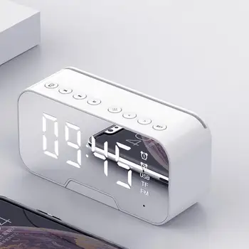 Будильник Радио Креативный Зеркальный СВЕТОДИОДНЫЙ Дисплей Портативные Светодиодные Часы Беспроводной Bluetooth-совместимый Динамик будильник электронный