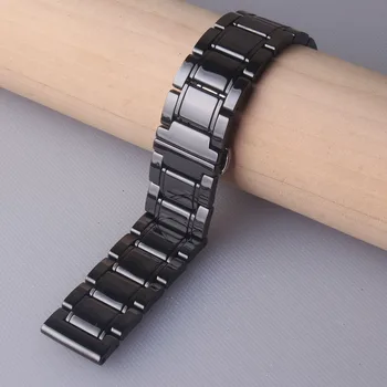Высококачественный ремешок для часов, полностью черный, ремешок для часов, полированная керамика 20 мм 21 мм 22 мм 23 мм 24 мм для Samsung Apple Smart Wrist Quick Release