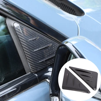 Для 19-22 BMW 8 серии Треугольная декоративная наклейка на переднюю стойку автомобиля, декоративные аксессуары для экстерьера автомобиля из настоящего углеродного волокна
