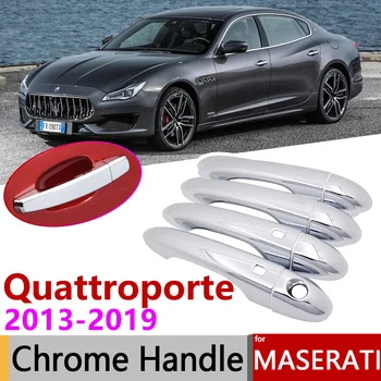 для Maserati Quattroporte IV M156 2013 ~ 2019 Хромированная Крышка Дверной Ручки Автомобильные Аксессуары Наклейки Комплект Отделки 2014 2015 2016 2017 2018