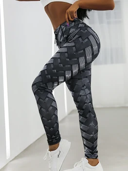 Женские леггинсы с 3D принтом, Леггинсы с высокой талией Для женщин, Спортивная одежда для фитнеса, Леггинсы для фитнеса, женские джеггинсы