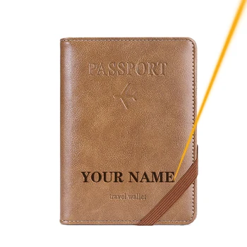 Индивидуальный кожаный держатель для паспорта, Многофункциональный дорожный кошелек, Женский Мужской футляр для карт, обложка для паспорта, дорожные аксессуары