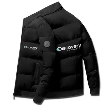 Канал Discovery - Куртки, пальто, осень-зима, повседневные пальто на молнии, куртка-бомбер, шарф, воротник, Модная мужская верхняя одежда, приталенный крой