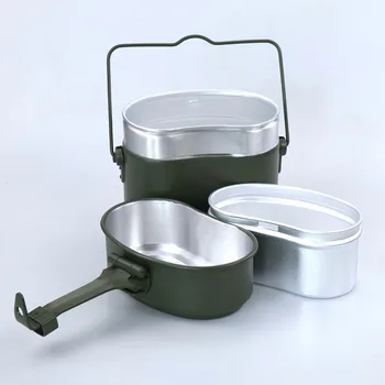 Кастрюля/миска Best In 1 для ланча оптом и с доставкой, 3 предмета, армейский зеленый набор посуды для кемпинга, выживания в походах