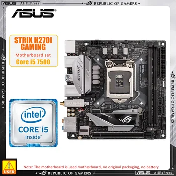 Комплект материнской платы ASUS ROG STRIX H270I GAMING + i5 7500 LGA 1151 Intel H270 DDR4 32 ГБ M.2 USB3.1 PCI-E 3.0 Mini-ITX 7/6-го поколения