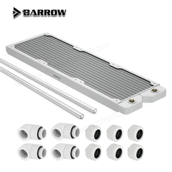 Комплект радиатора Barrow, Радиатор толщиной 20/28 мм + Поворотные Фитинги на 90 градусов + Жесткая трубка PETG + Разъемы, Dabel-20a, Dabel-28b
