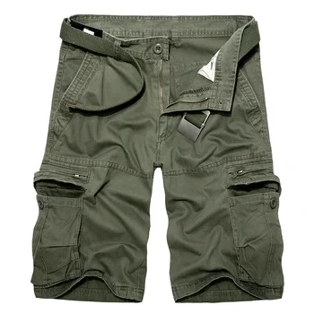 Летние мужские армейские шорты-карго из хлопка длиной 2023, мужские повседневные шорты, свободные шорты с несколькими карманами, брюки-бермуды, прямая поставка