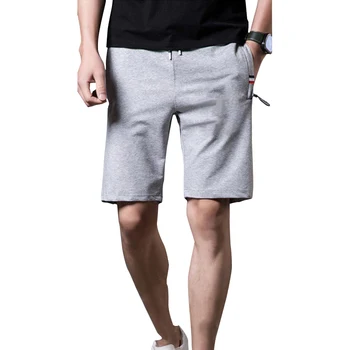 Мужские летние спортивные шорты размера плюс до 5XL, модные однотонные повседневные мужские шорты, повседневные хлопковые спортивные Черные тренировочные шорты