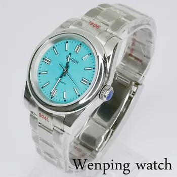 Мужские часы Bliger 36 мм/39 мм, Черный / Синий / Белый, многоцветный Циферблат, Зеленое Светящееся Сапфировое Стекло, Автоматические часы MIYOTA 8215