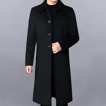 Новое поступление, модная мужская ветровка, осенне-зимнее деловое повседневное плюшевое утолщенное шерстяное пальто, Размер M, L, XL, 2XL, 3XL, 4XL