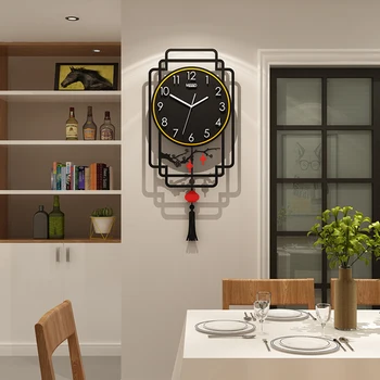 Новые Креативные часы в китайском стиле, Настенные часы для гостиной, Модные Настенные часы для дома, Простые Декоративные часы в современном китайском стиле