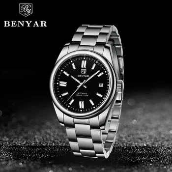 Новые роскошные автоматические часы BENYAR 2023, водонепроницаемые Спортивные мужские Механические наручные часы на 10 бар, Мужские часы для дайвинга из нержавеющей стали