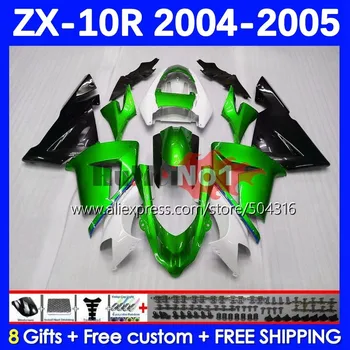 Обвес для KAWASAKI NINJA ZX-10 ZX 10R 10 R ZX-10R Металлический Зеленый 04-05 71MC.90 1000CC ZX1000 CC ZX10R 04 05 2004 2005 Обтекатели