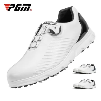 Обувь для гольфа PGM, мужская водонепроницаемая дышащая обувь для гольфа, мужские спортивные кроссовки с вращающимися шнурками, нескользящие кроссовки XZ161