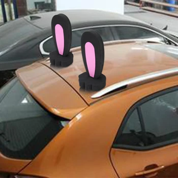Пластиковая декоративная наклейка для автомобиля в форме кроличьих ушей, 2 шт. (черная)