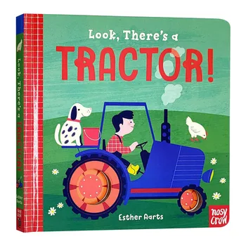 Смотрите, вот Трактор, Детские книжки для детей 1, 2, 3 лет, английская книжка с картинками, 9781536205589