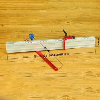 Торцовочный калибр Деревообрабатывающий инструмент Торцовочный упор 600 мм/800 мм Алюминиевое ограждение с метрической шкалой